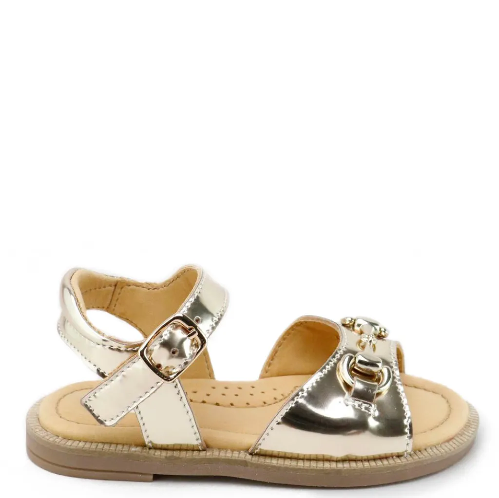 Papanatas Gold Mirror Buckle Sandal Sale