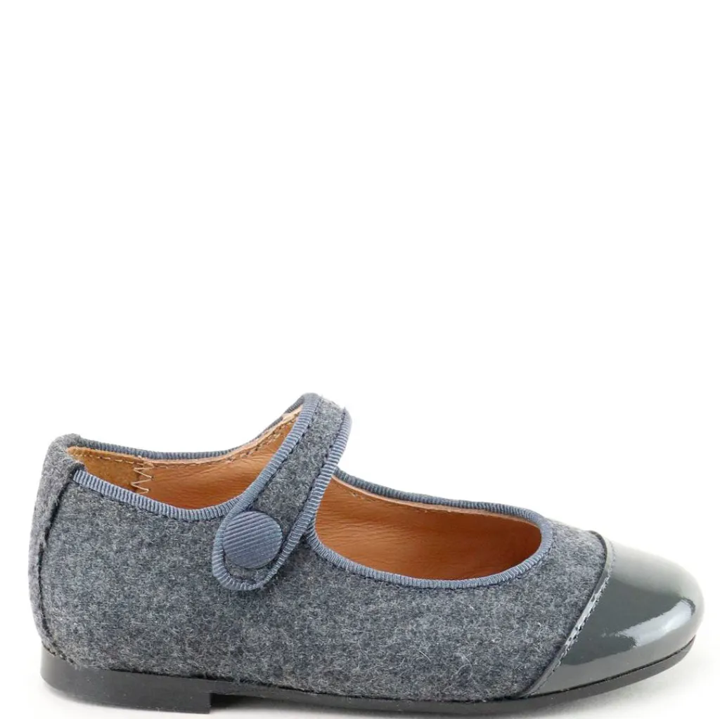 Papanatas Gray Wool Captoe Mary Jane Sale