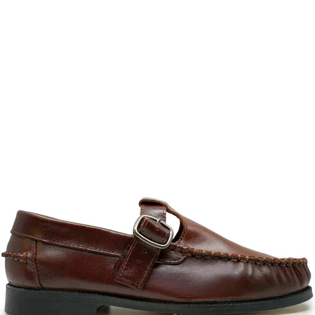 Papanatas Hazelnut Buckle T Strap Loafer Outlet