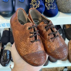 Papanatas Luggage Snake Leather Lace Up Oxford Fashion