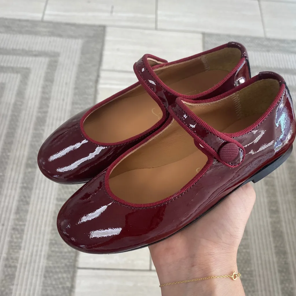 Papanatas Maroon Patent Mary Jane New