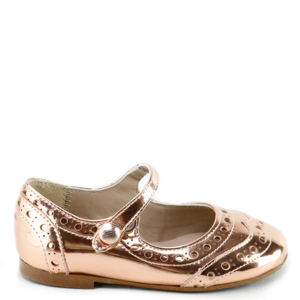 Papanatas Mirror Salmon Wingtip Mary Jane Fashion