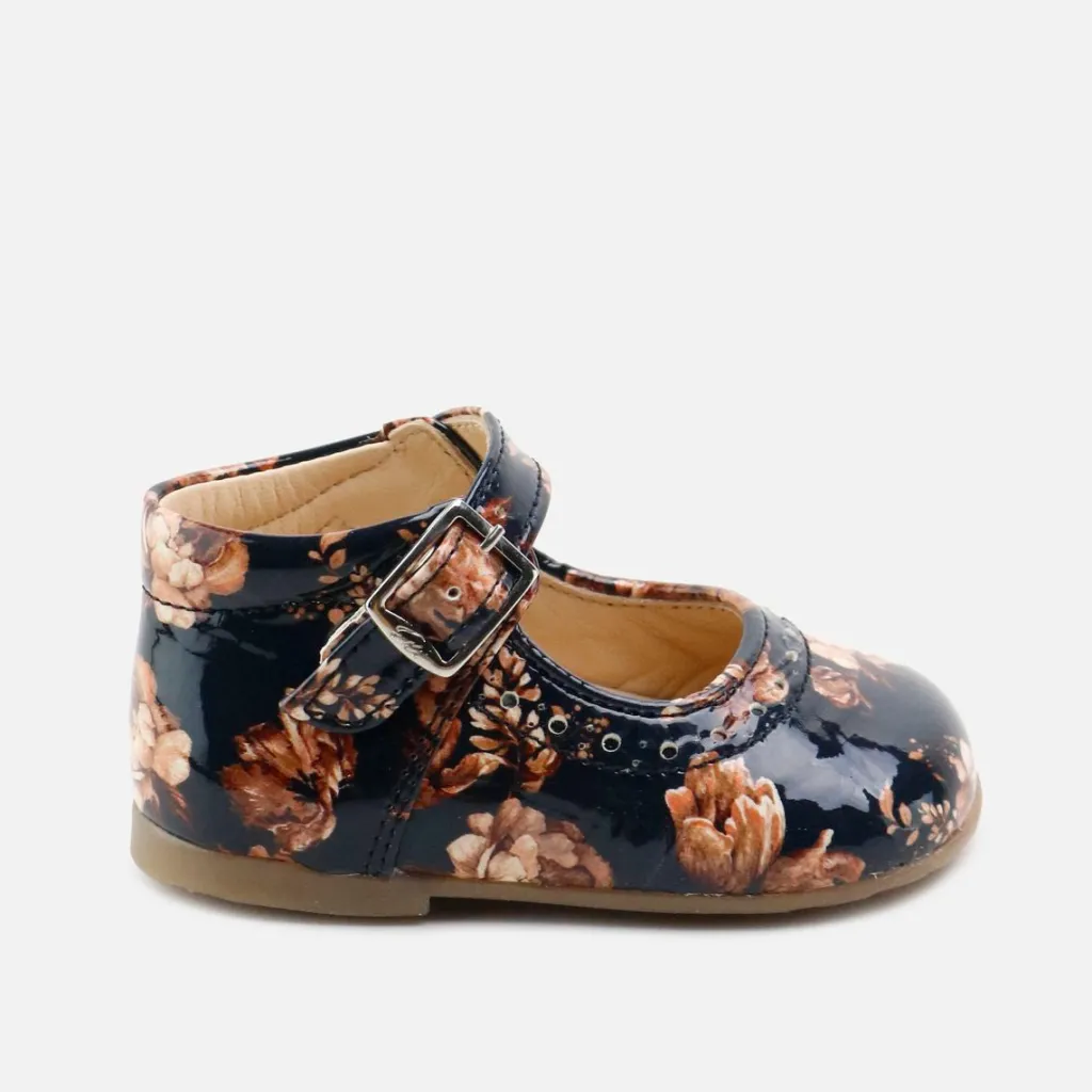 Papanatas Navy Floral Patent Baby Shoe Sale