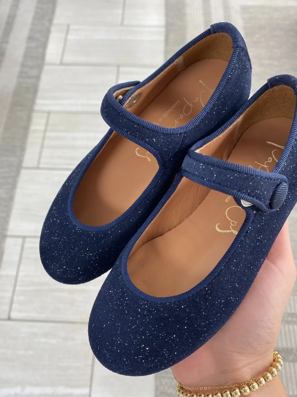 Papanatas Navy Sparkle Mary Jane Best