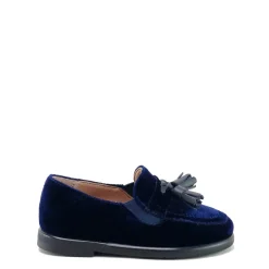 Papanatas Navy Velvet Tassel Loafer New