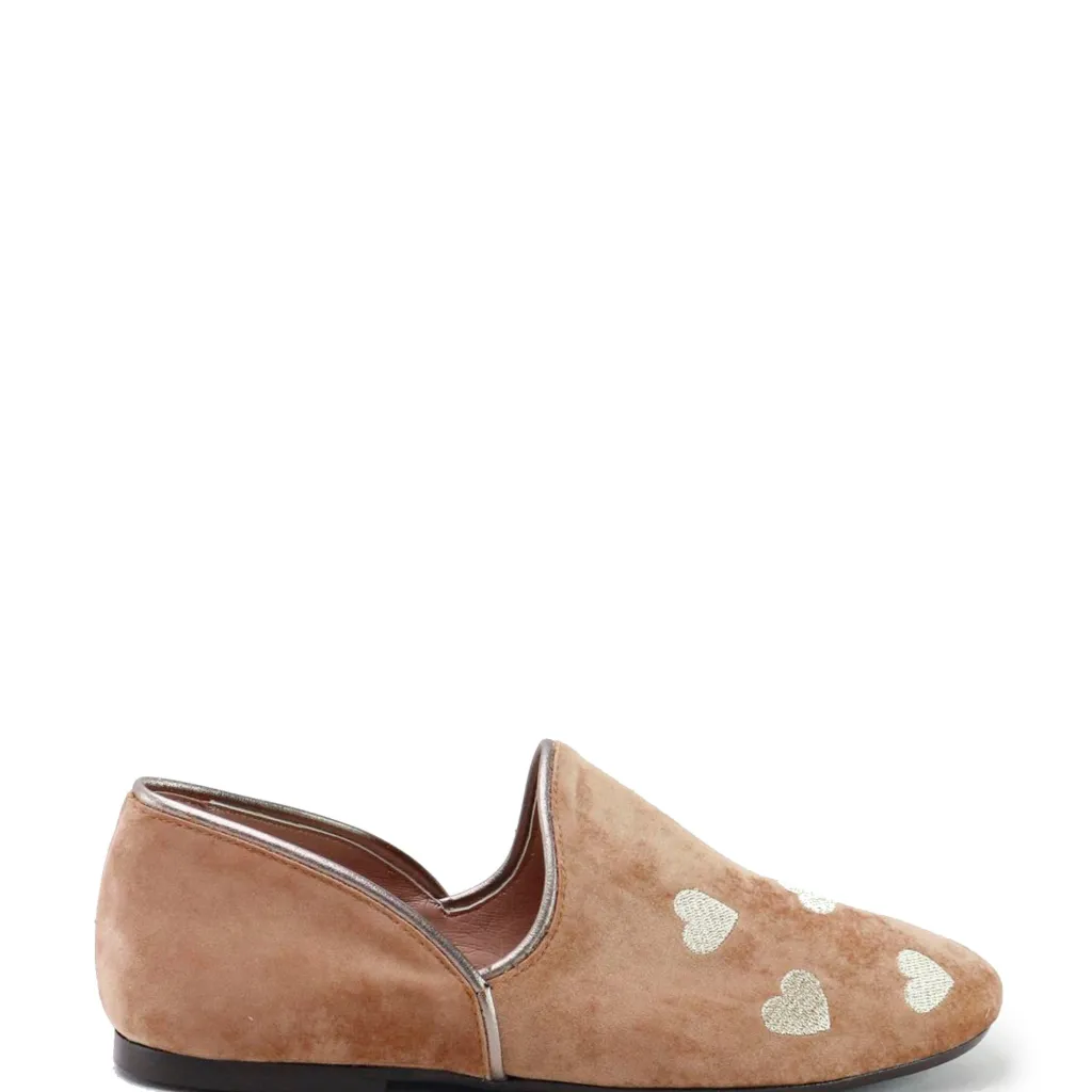 Papanatas Nude Heart Embroidered Loafer Online