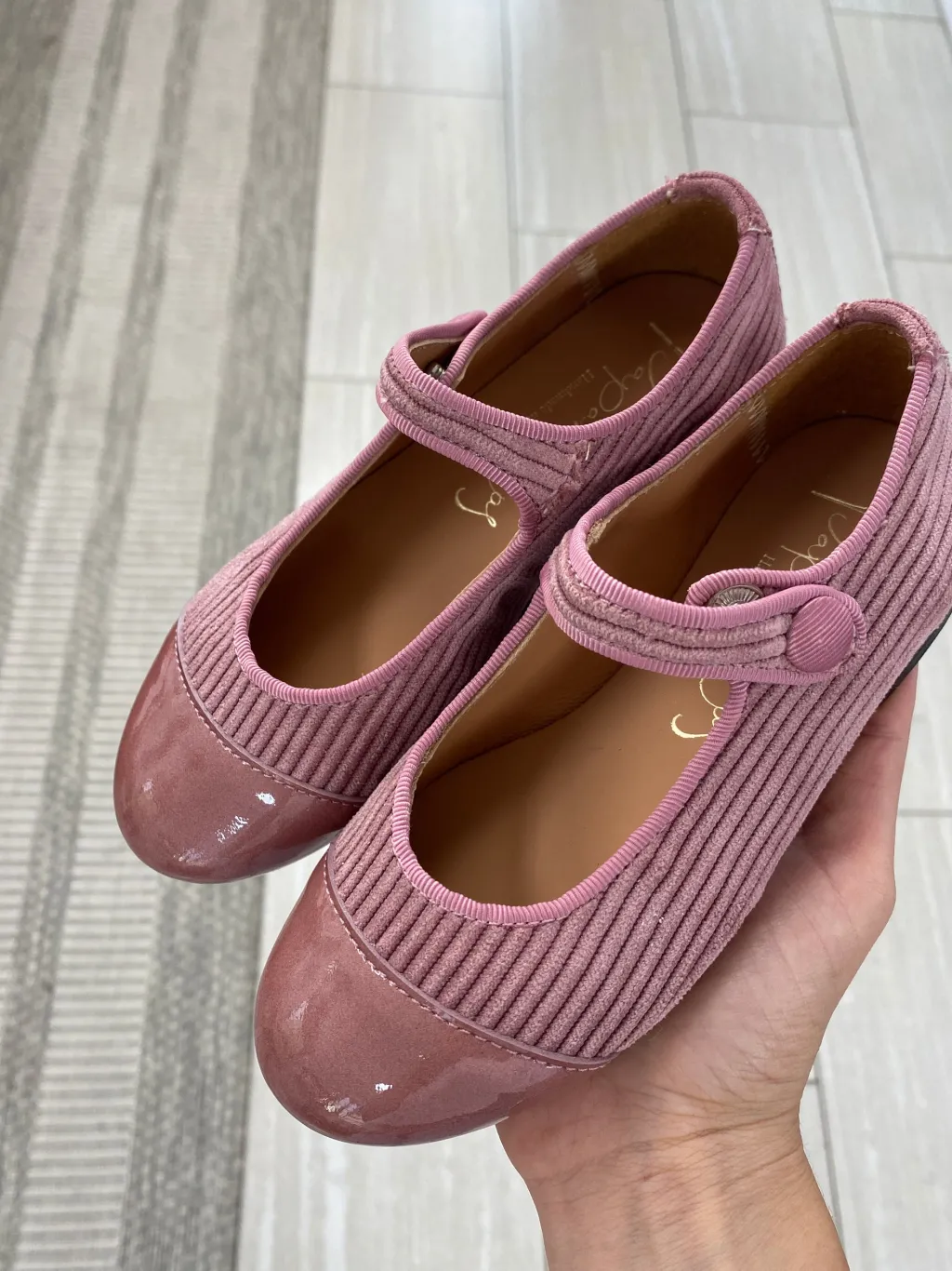Papanatas Pink Corduroy Captoe Mary Jane Clearance