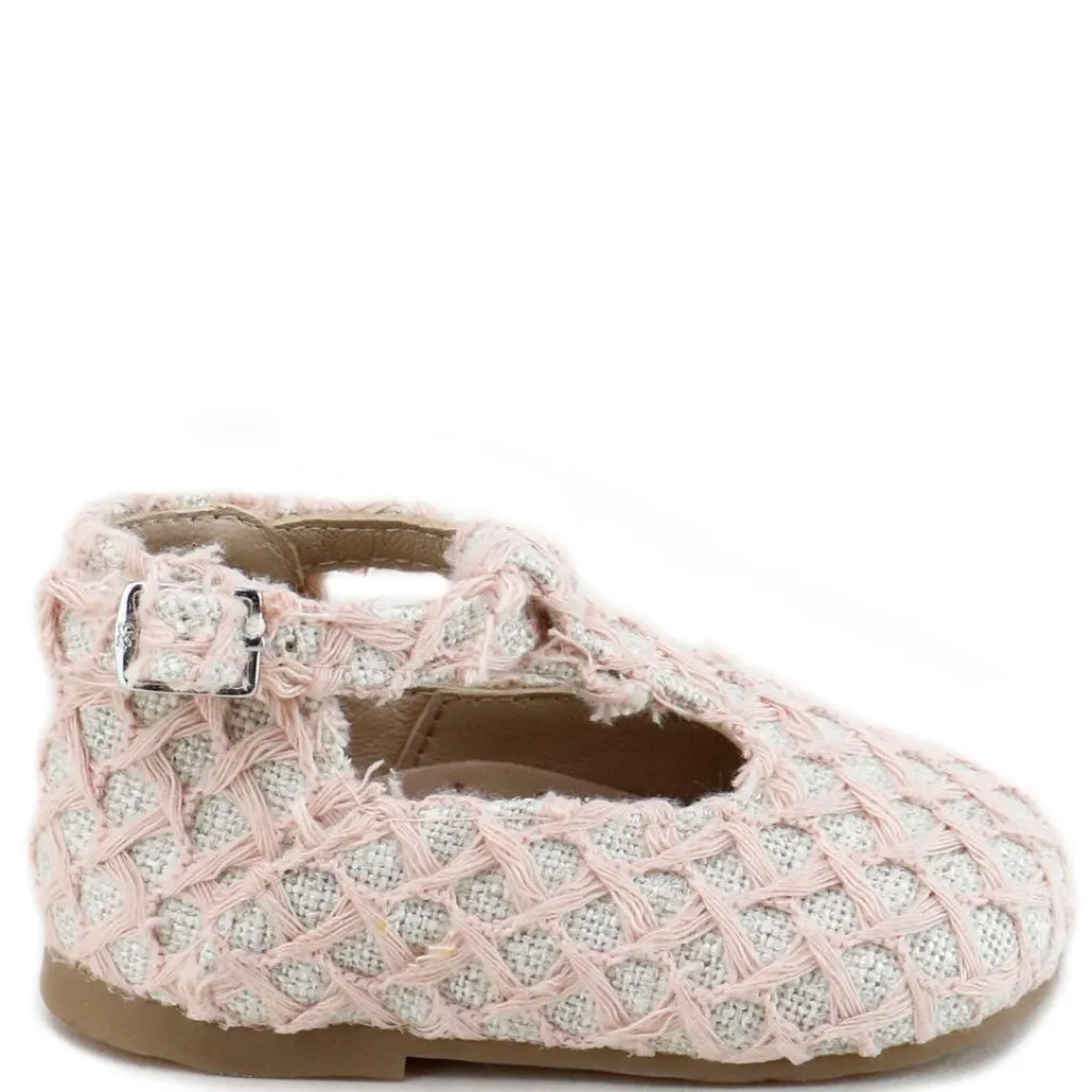 Papanatas Pink Crochet T Strap Baby Shoe Discount