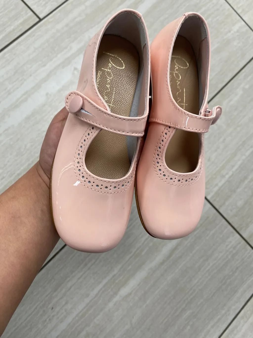Papanatas Pink Patent Perforated Mary Jane Outlet