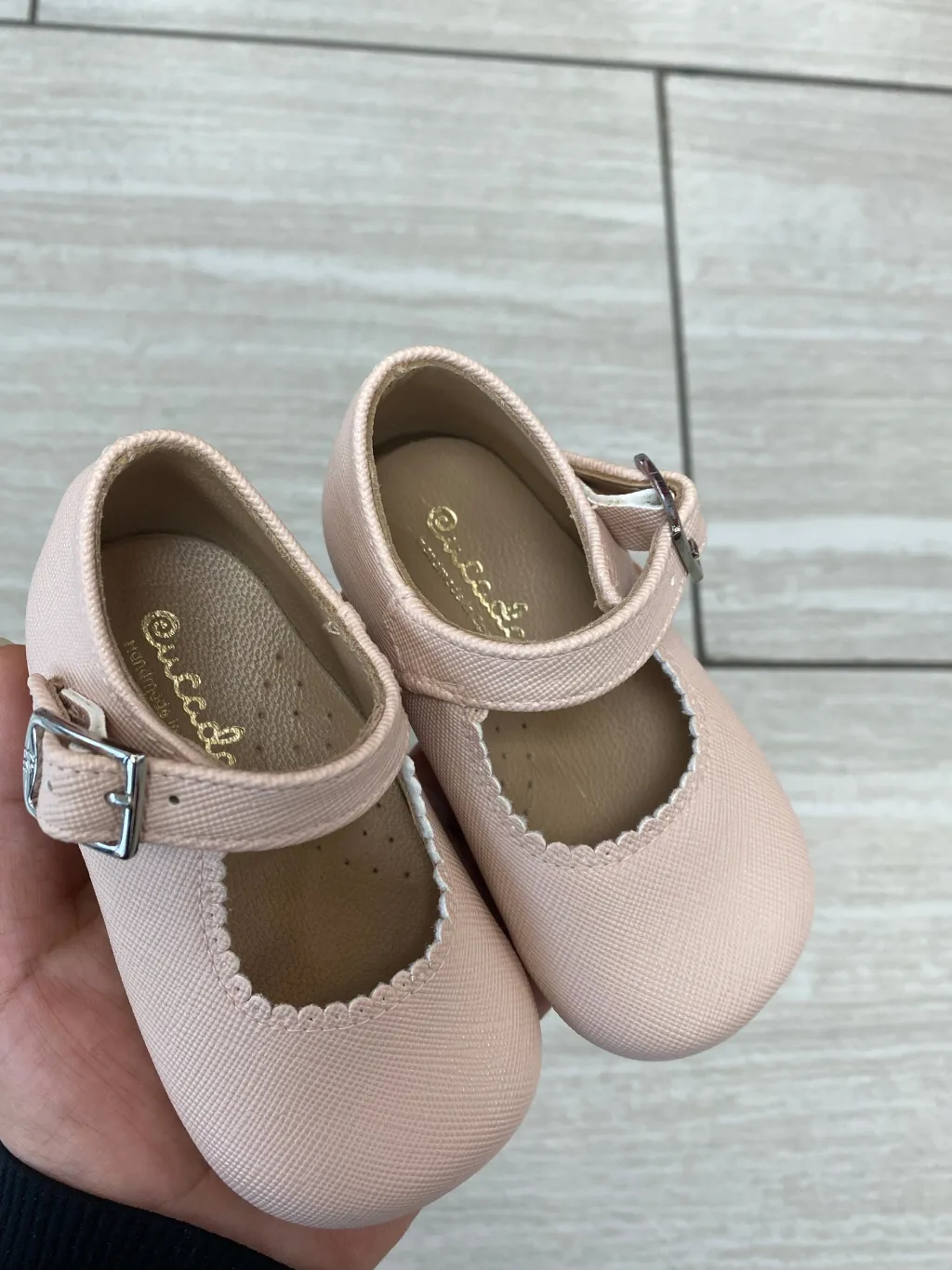 Papanatas Pink Textured Baby Mary Jane Discount