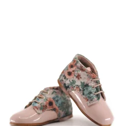 Papanatas Rose Floral Velvet Baby Bootie Hot