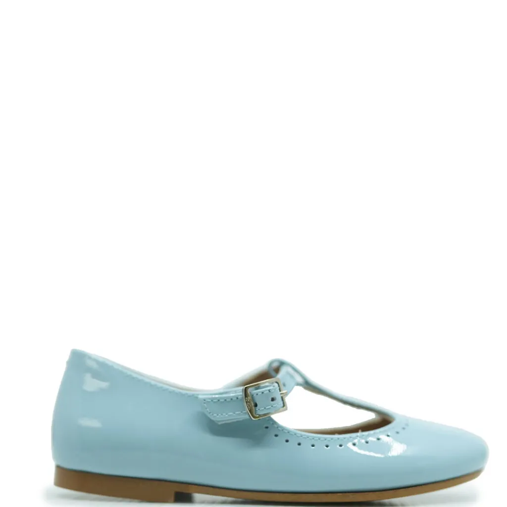Papanatas Sky Blue Patent T-Strap Mary Jane Outlet