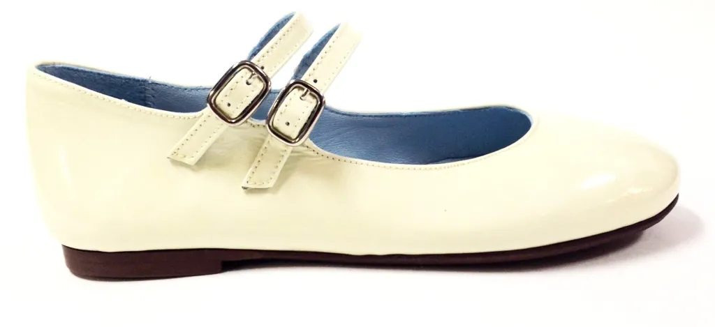Papanatas Soft Yellow Double Strap Mary Jane Fashion