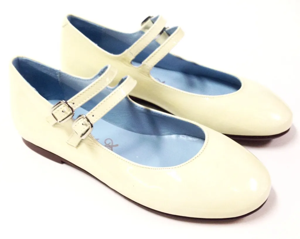 Papanatas Soft Yellow Double Strap Mary Jane Fashion