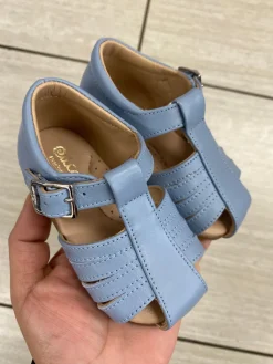 Papanatas Steel Blue Closed Toe Baby Sandal Fashion