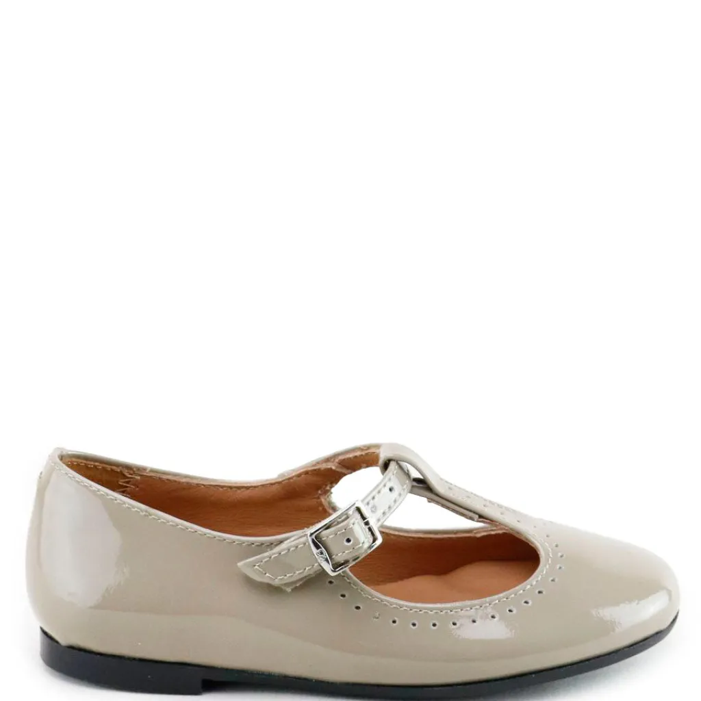 Papanatas Taupe Patent T Strap Mary Jane Online