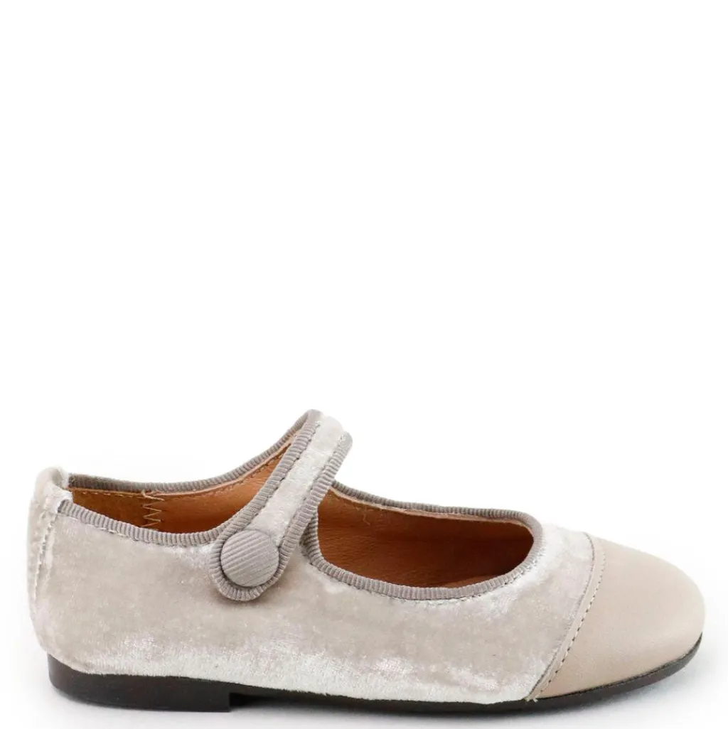Papanatas Velvet Taupe Captoe Mary Jane Hot