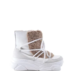 Papanatas White and Camel Sneaker Bootie Clearance