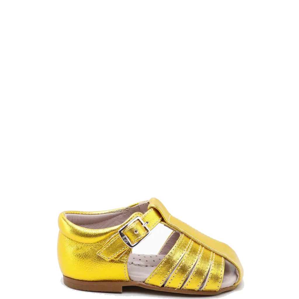 Papanatas Yellow Gold Closed Toe Sandal New
