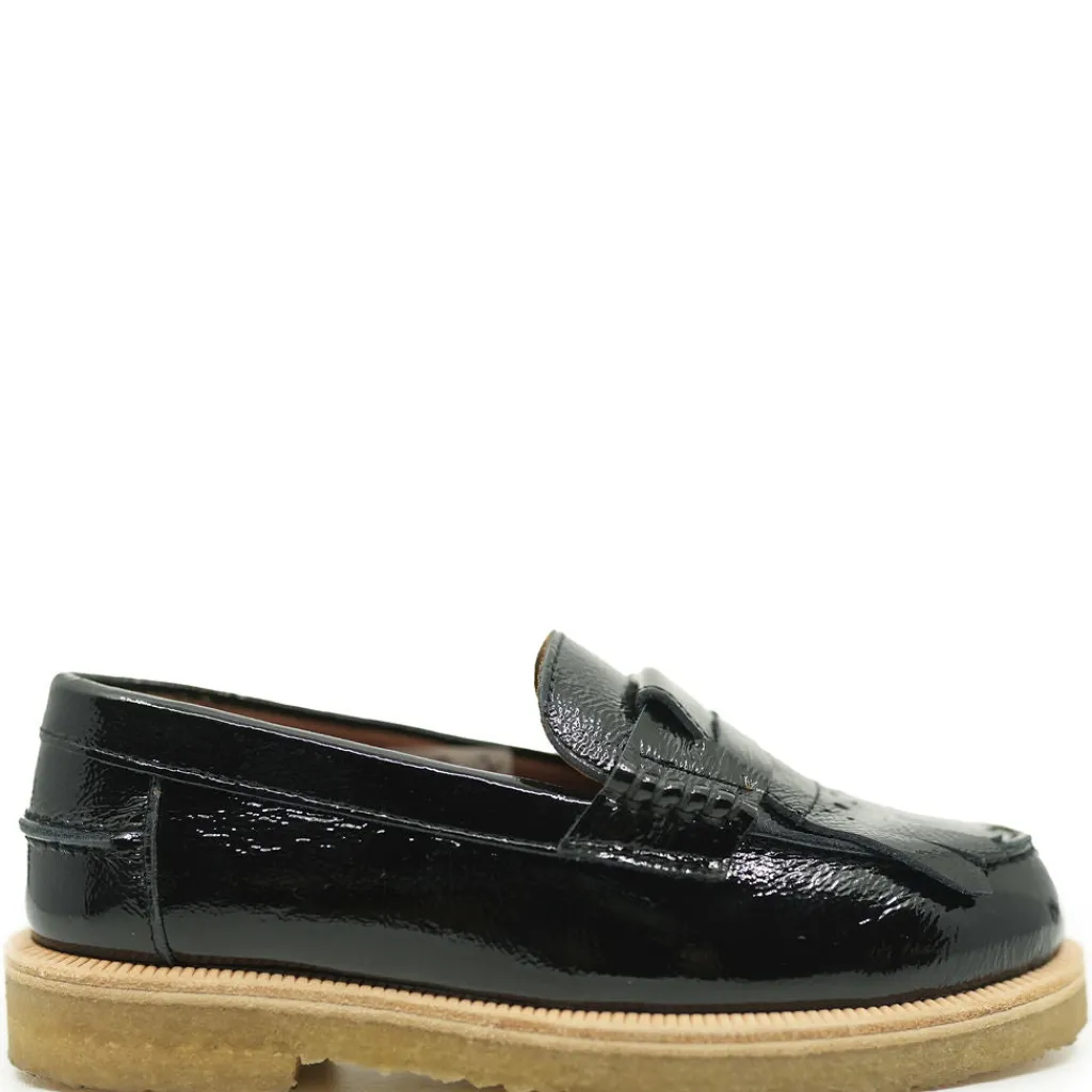 PèPè Pepe Black Patent Fringe Loafer New
