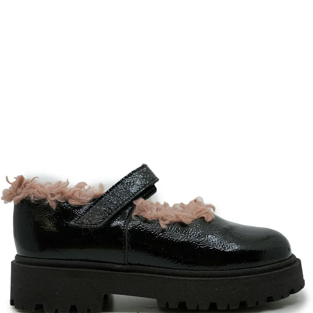 PèPè Pepe Black Patent Fur Mary Jane Discount