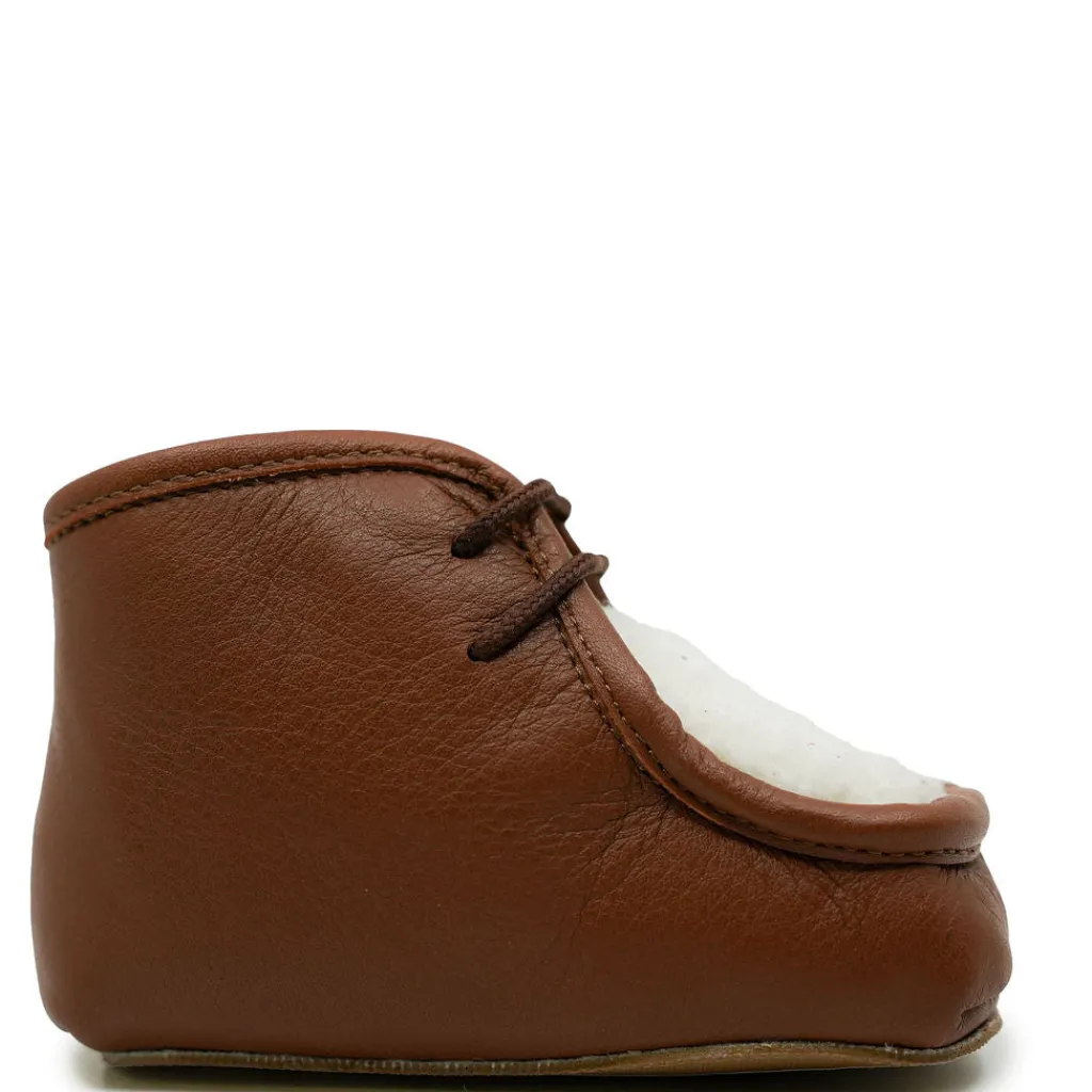 PèPè Pepe Brown and White Shearling Softsole New