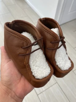 PèPè Pepe Brown and White Shearling Softsole New