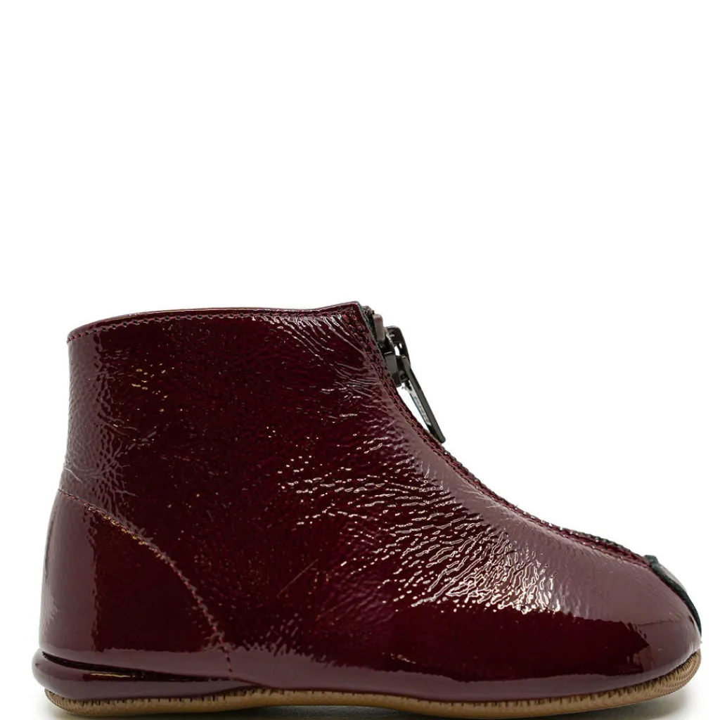 PèPè Pepe Burgundy Patent Zipper Bootie New