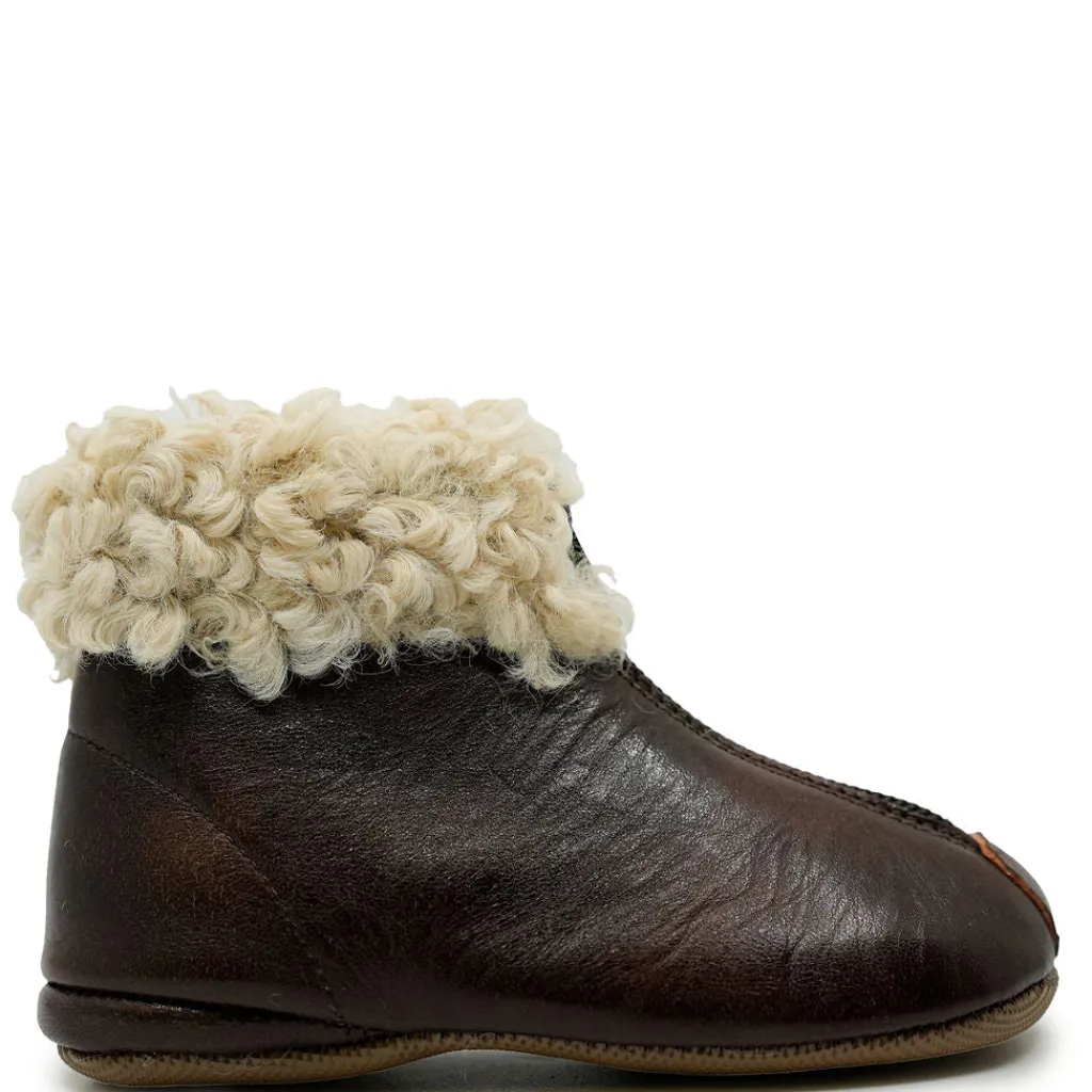 PèPè Pepe Chocolate Shearling Zipper Bootie New
