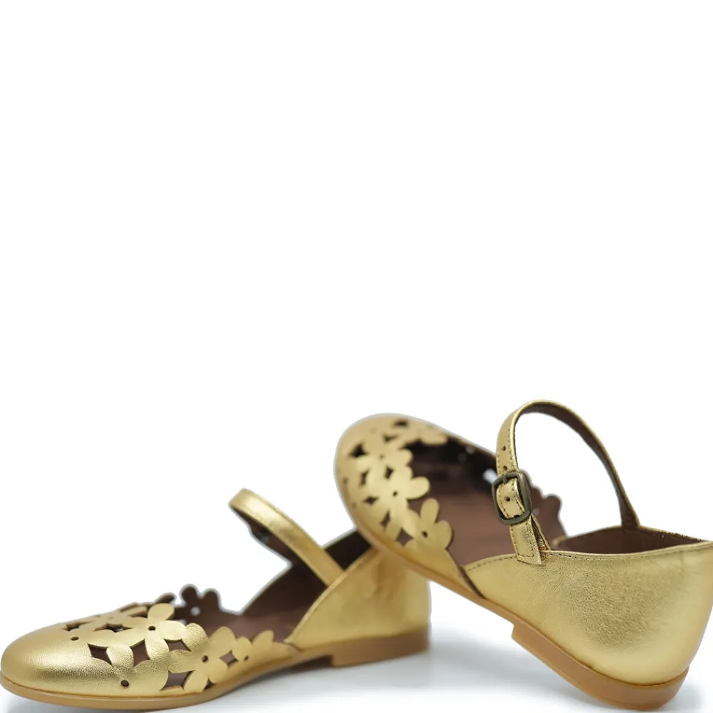 PèPè Pepe Gold Floral Cutout Mary Jane Sale