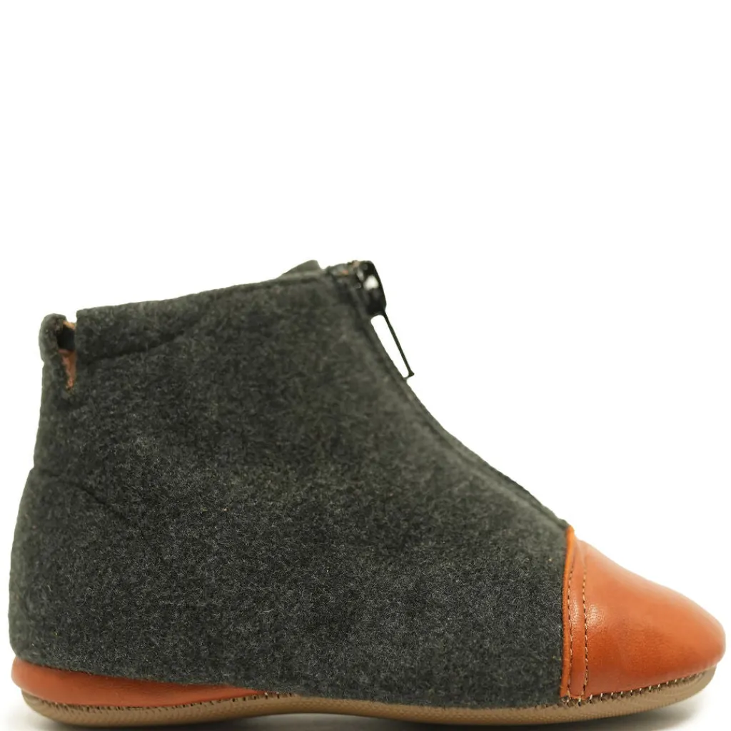 PèPè Pepe Gray Wool Captoe Baby Bootie Clearance