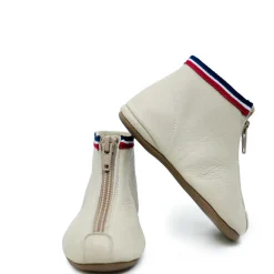 PèPè Pepe Greige Leather Ribbon Zipper Bootie Outlet