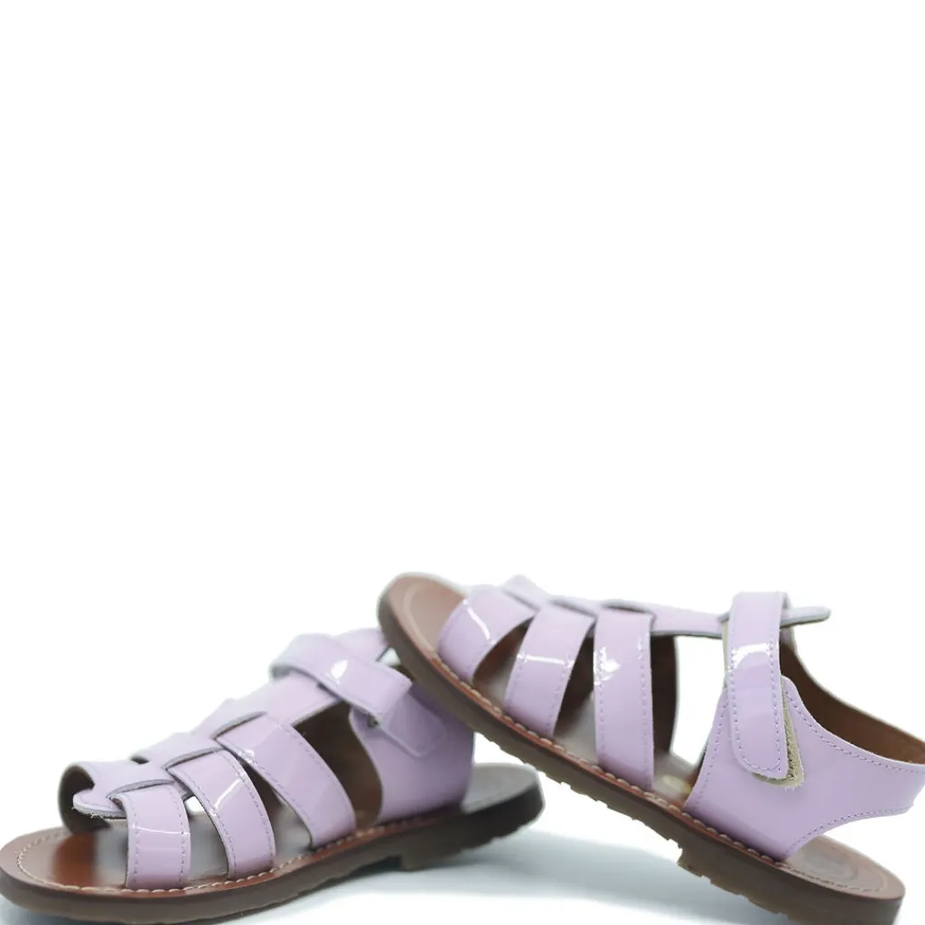 PèPè Pepe Lilac Patent Gladiator Velcro Sandal Discount