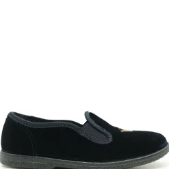 PèPè Pepe Navy Velvet Crown Embroidered Slip On Sale