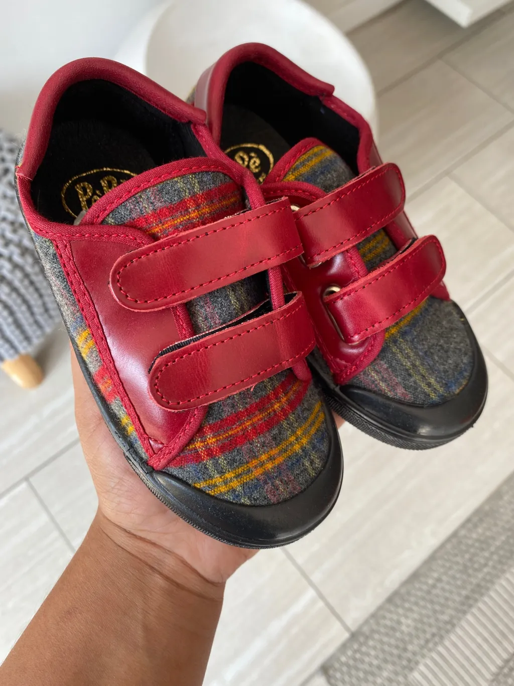PèPè Pepe Red Plaid Velcro Sneaker Sale