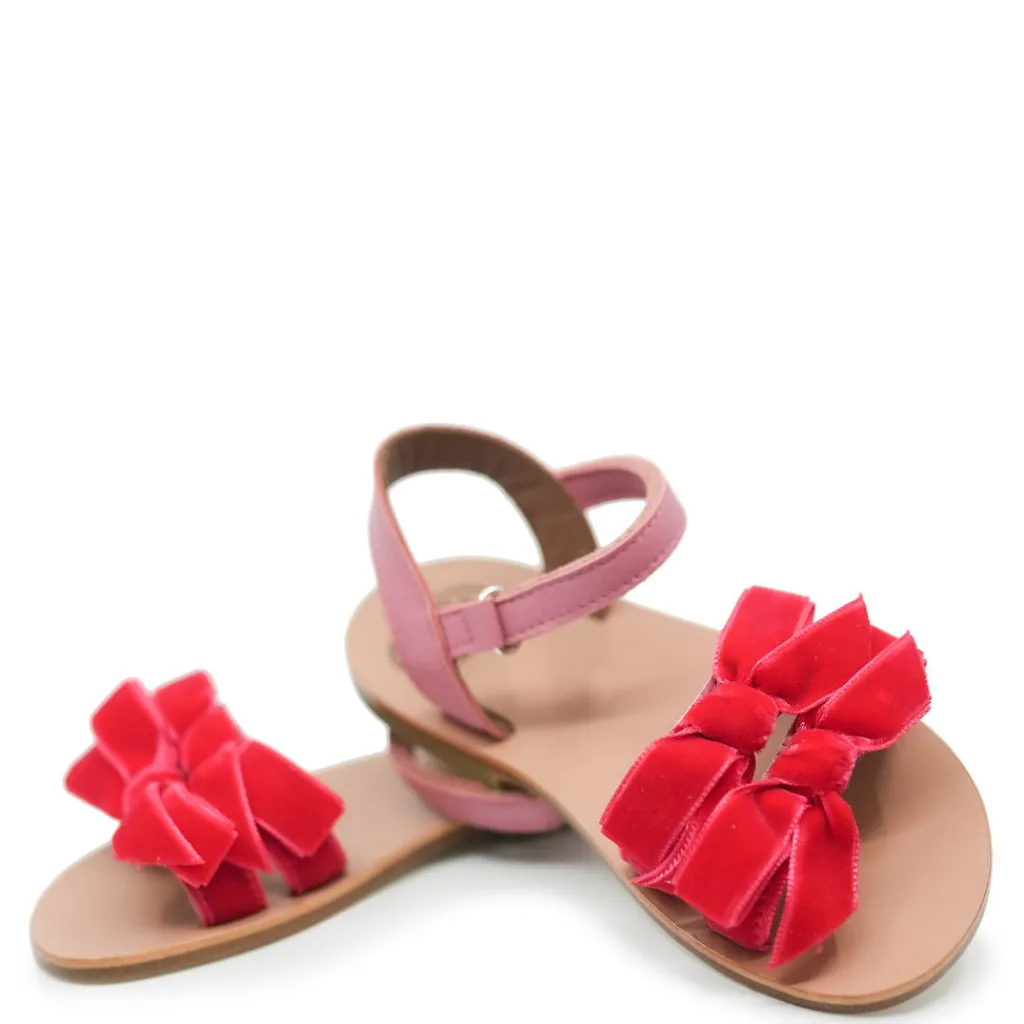 PèPè Pepe Red Velvet Bow Sandal Hot