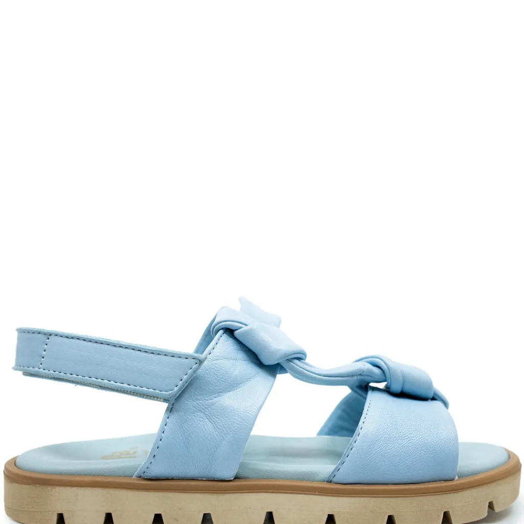 PèPè Pepe Sky Blue Leather Bow Sandal Clearance