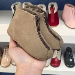 PèPè Pepe Taupe Nubok Zipper Bootie New