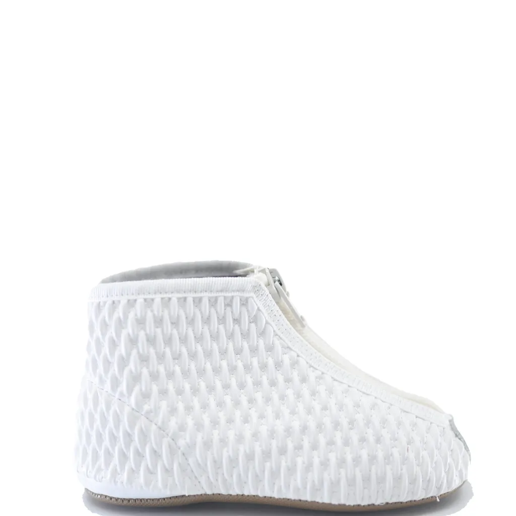 PèPè Pepe White Textured Zipper Bootie Clearance