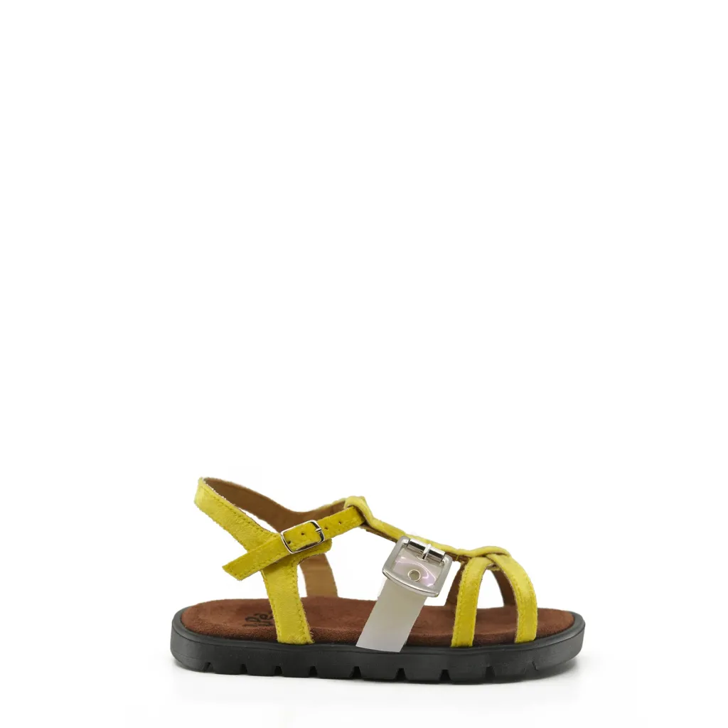PèPè Pepe Yellow Velvet and PVC Sandal Clearance
