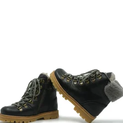 Petit Nord Black Leather Combat Boot Discount