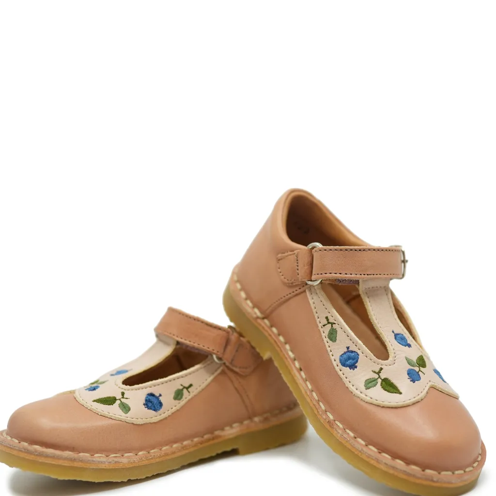 Petit Nord Blueberry Velcro T Strap Shoe New