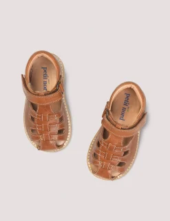 Petit Nord Cognac Closed Toe Baby Sandal Clearance