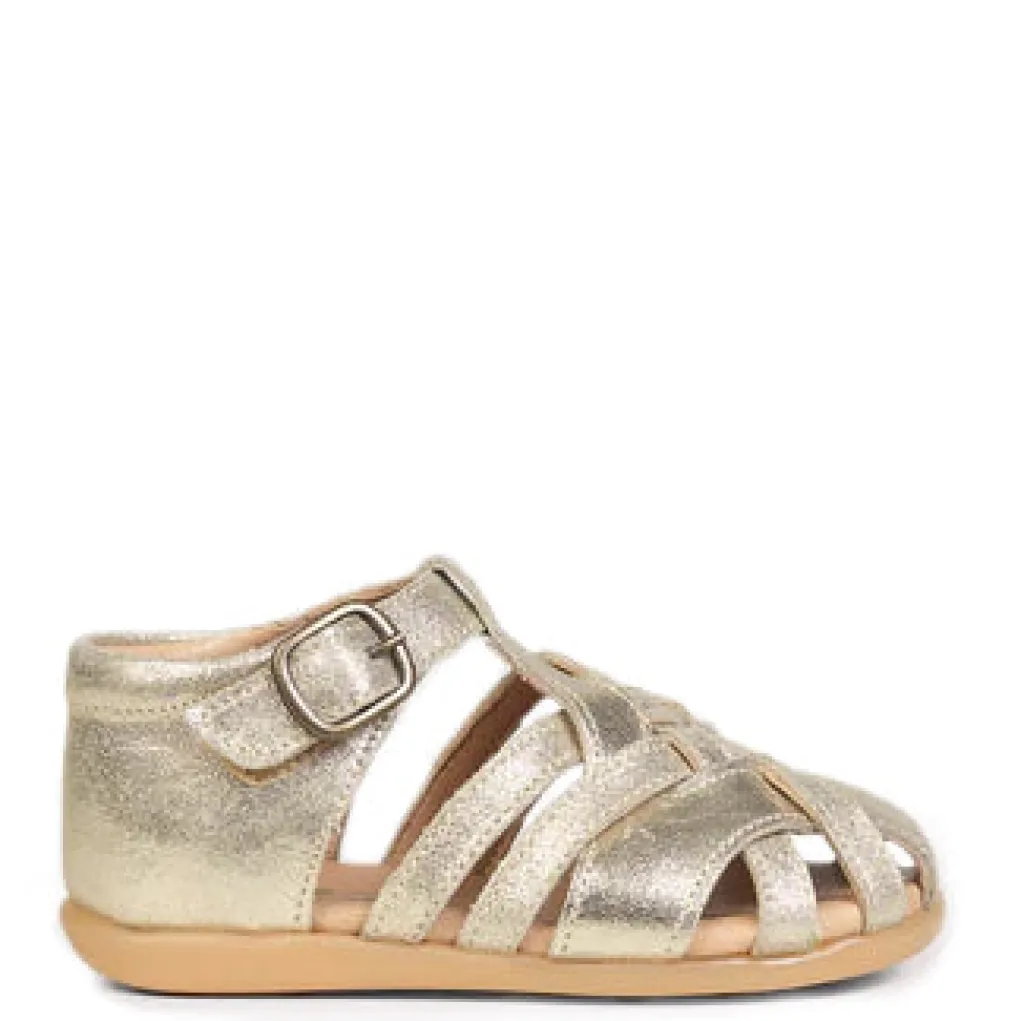 Petit Nord Gold Closed Toe Baby Sandal Outlet