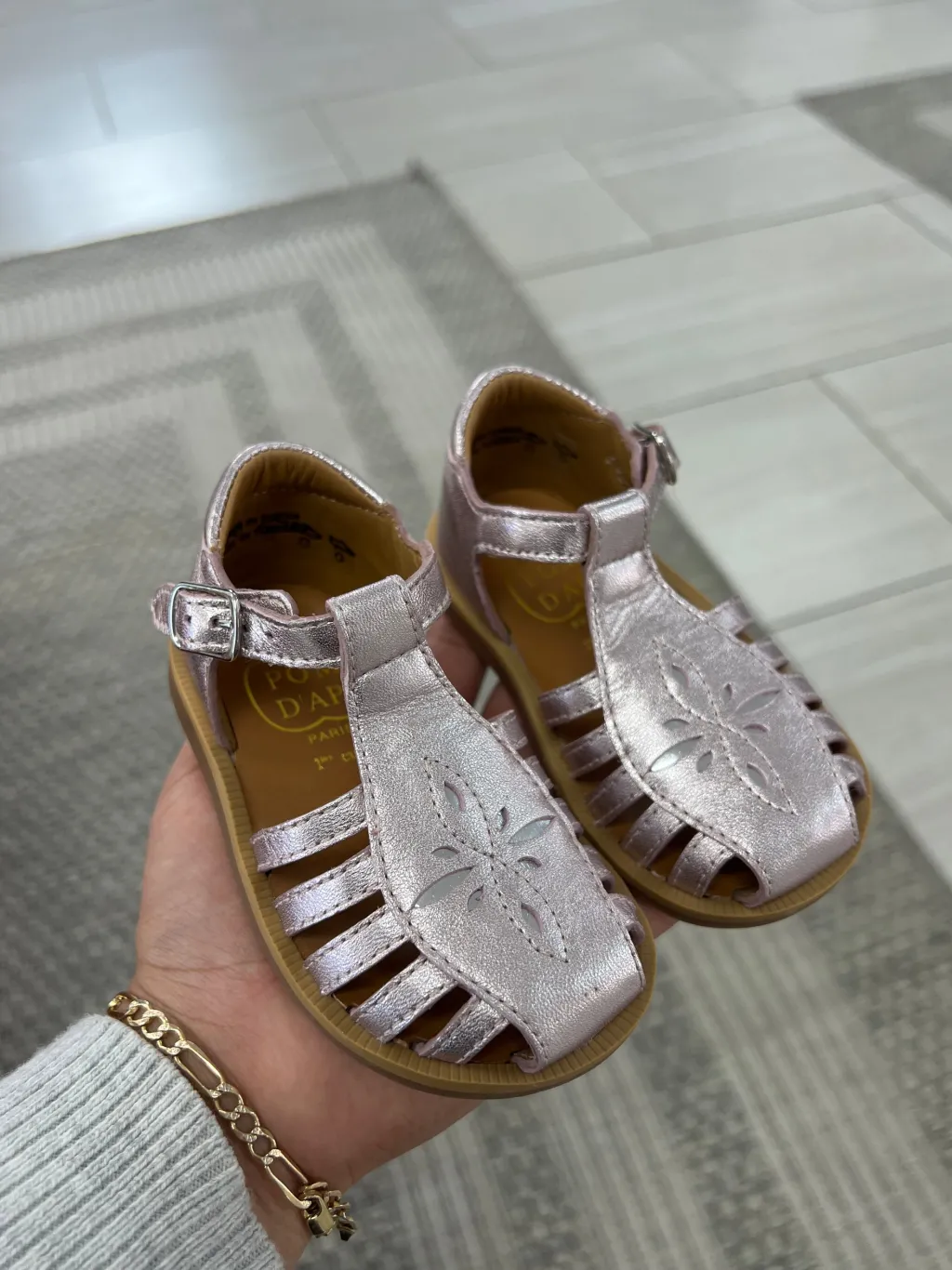Pom D'Api Blush Gladiator Baby Sandal Hot