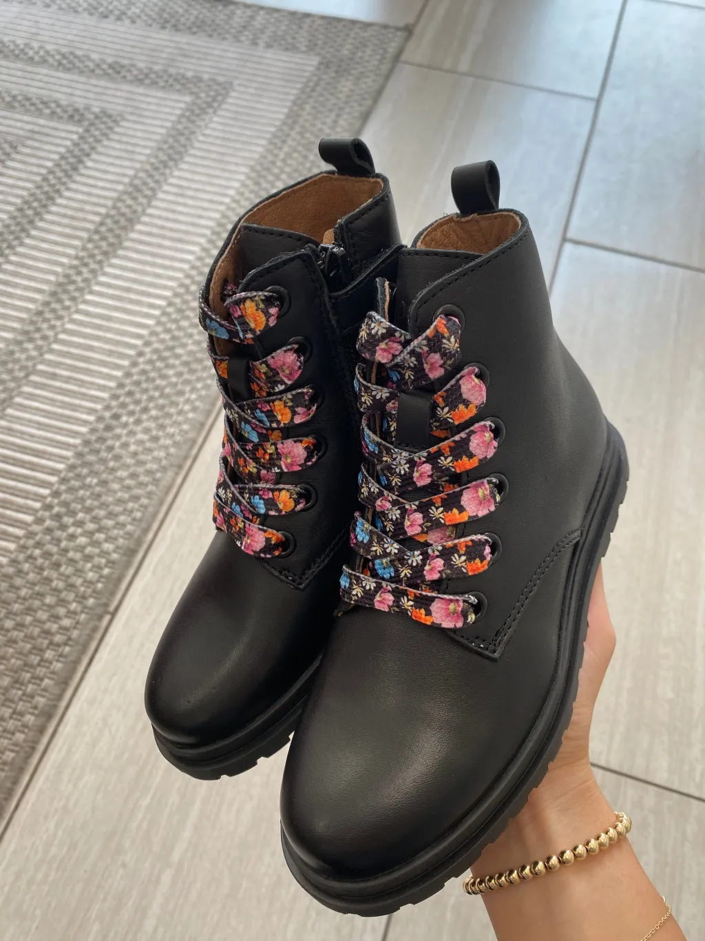 Porte Black Floral Lace Bootie New