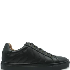 Porte Black Leather Side Stitching Sneaker Best
