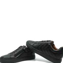 Porte Black Leather Side Stitching Sneaker Best