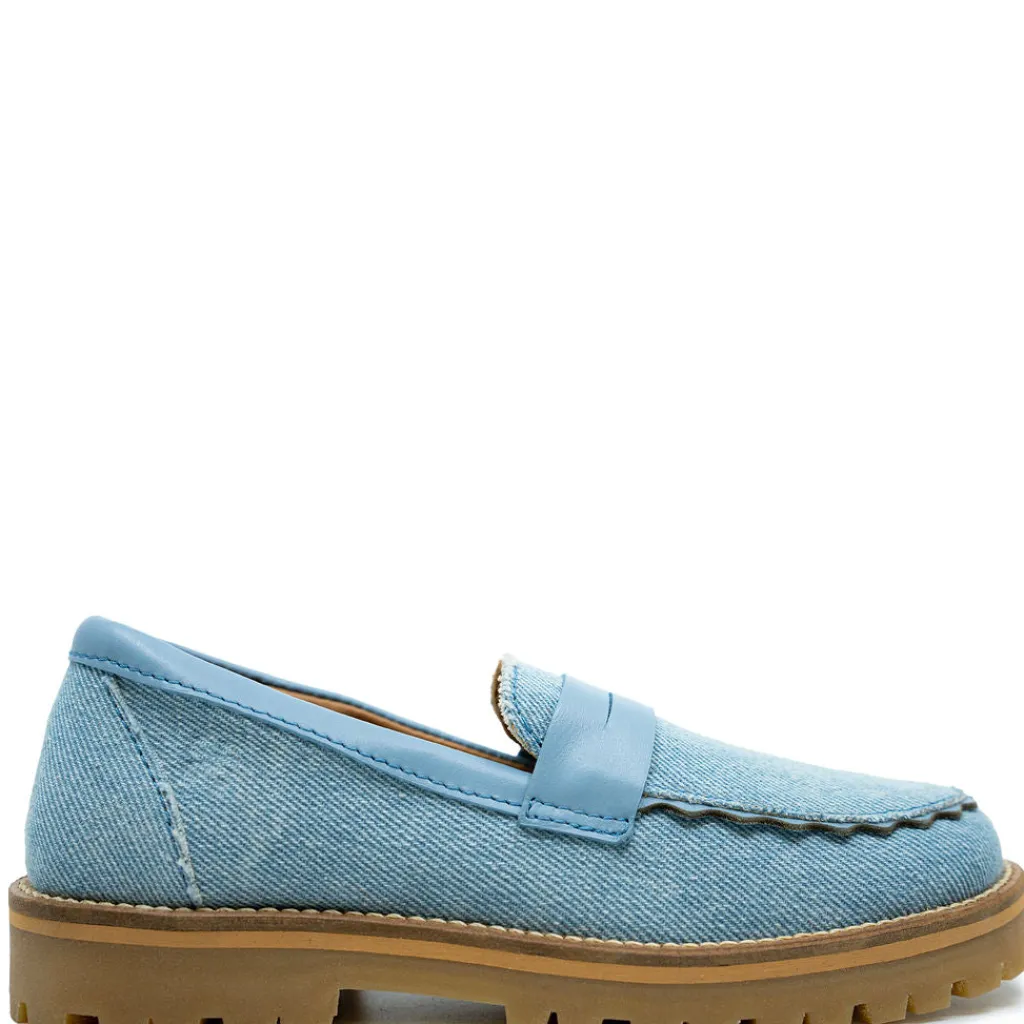 Porte Chunky Denim Scalloped Loafer Sale