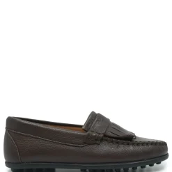 Porte Dark Brown Leather Fringe Loafer Fashion